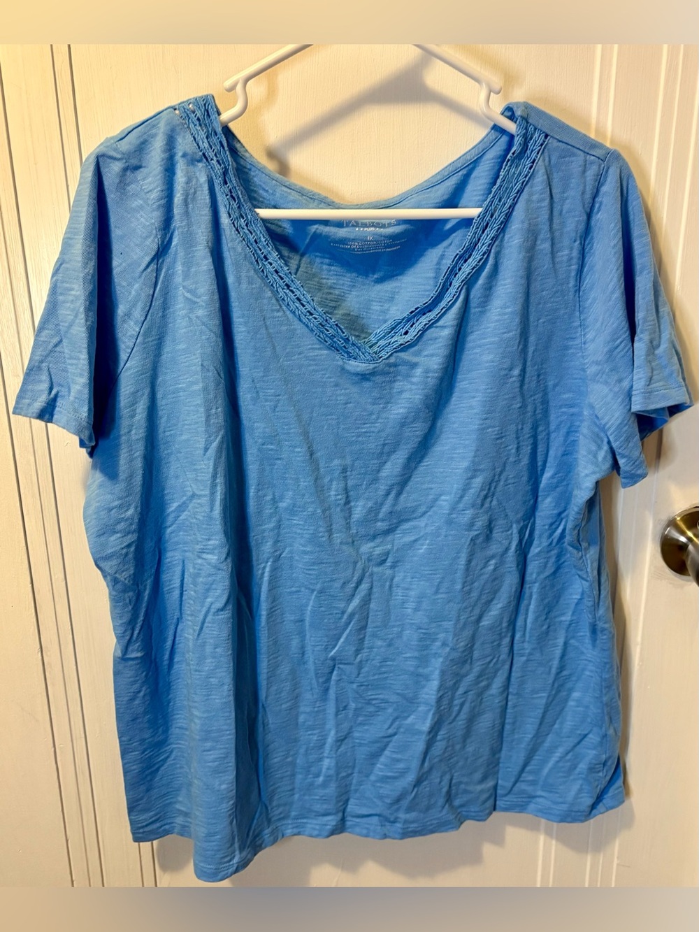 Talbots Light Blue V‑Neck Short Sleeve Tee